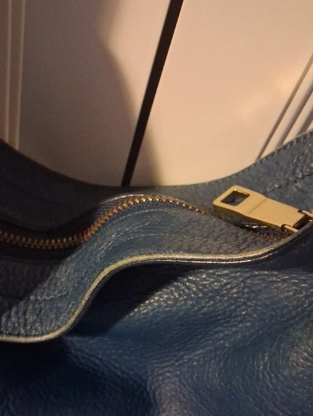 Blue Leather Fossil Hobo Shoulder Bag
